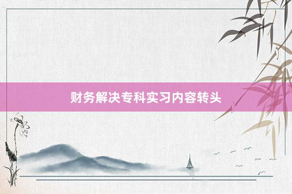 财务解决专科实习内容转头